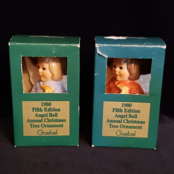 Pair of Vintage Goebel Angel Bell Ornaments 1980 - Picture 13 of 13